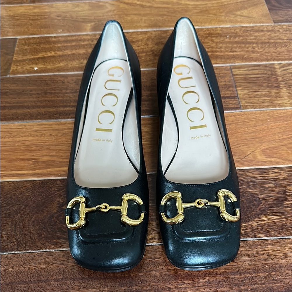 Gucci Black Leather Women's Shoes